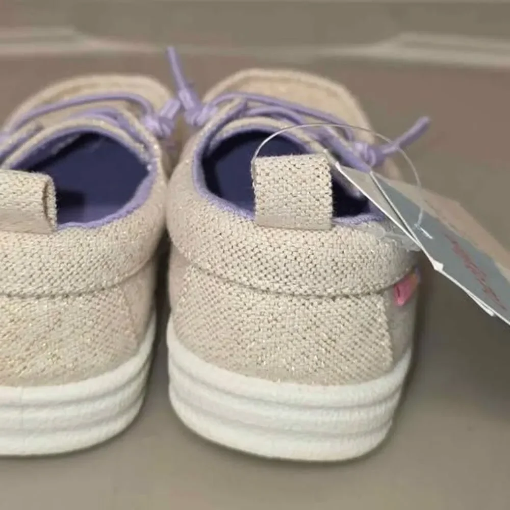 Cat & Jack Bobby Shoes Beige & Gold with purple accents. Toddler size 5 - NEW - Picture 4 of 6